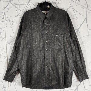 Savoia Black Abstract Geometric Printed Button Front Shirt